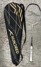 Badminton Racquet - Hundred Flutter FF Zoom | G6 | 78 grams | White | Graphite