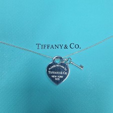 Tiffany & Co. Return to Tiffany Heart Necklace Sterling Silver with Key Pendant