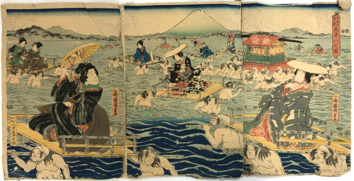 Kunimsasa woodblock print - woodblock,