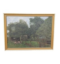 Oil painting pastoral cows