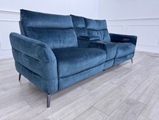 Sofology Renato 2.5 Seater Sofa + Centre Console Navy Blue Velvet Fabric