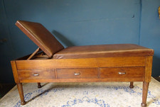 Antique / Vintage Doctors Leather Examination Couch