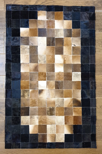 Handmade cowhide patchwork rug - cowhide,