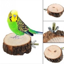 Wooden Round Parrot Bird  Perches Stand Cage Platform Hangin Budgie Pet Toy UK
