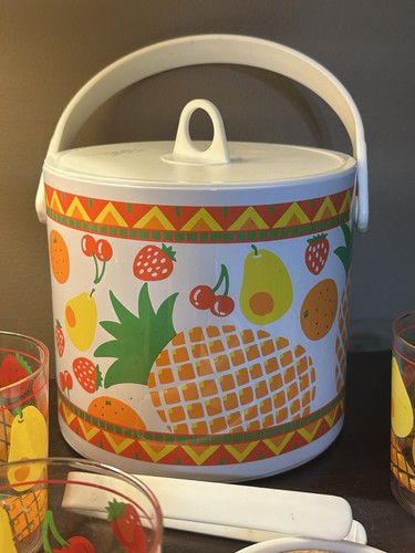 1990s ice bucket set - ice, tongs