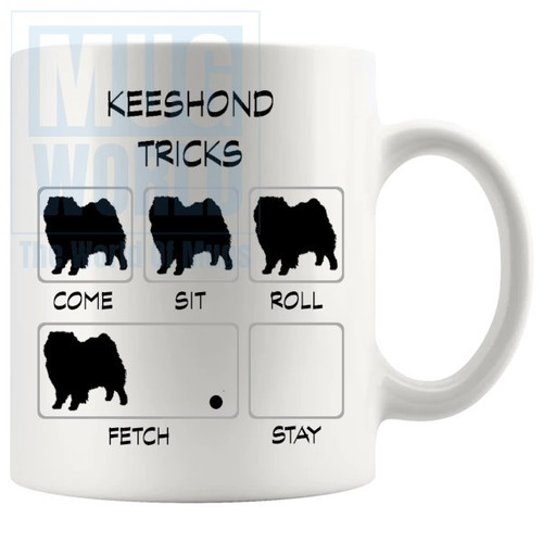 Keeshond tricks mug - keeshond, funny