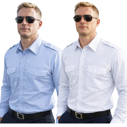 Men pilot shirts long sleeves - pilot,