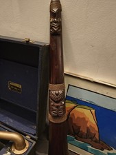 Antique Maori Carved horn (canoe trumpet ?) New Zealand Oceanic Tribal Art.