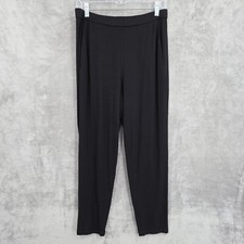Eileen Fisher Pull On Casual Pants S Black Lounge Comfort Cozy Classic Designer