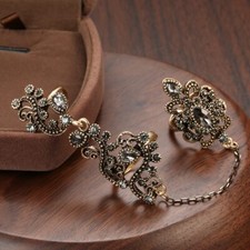 **REDUCED** 3-Ring Chain Mughal Indian Costume Jewellery Adjustable Rings