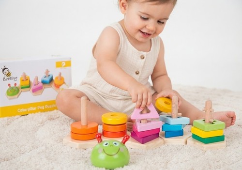 Wooden caterpillar shape - wooden,