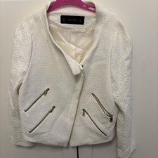 Zara Biker Style Cotton Ivory