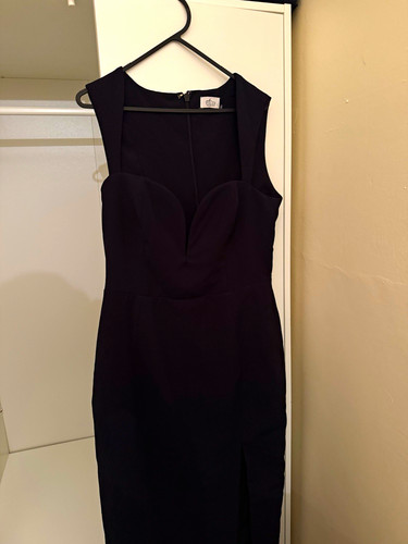 Polly black sleeveless - black, midi