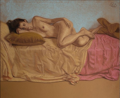 Original female pastel - original,