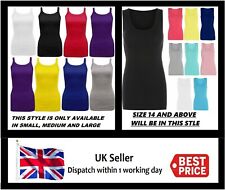 New Ladies Womens Plain Ribbed