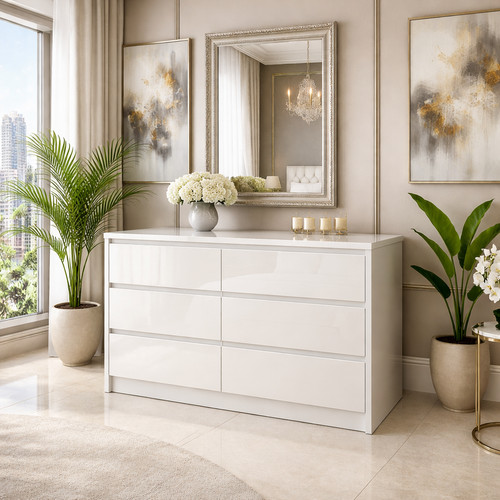 White drawer high gloss - high,