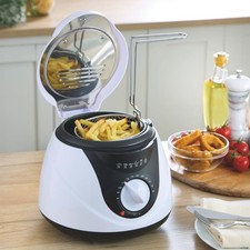 Mini Deep Fat Fryer 1L, Compact Electric Fryer with Temp Control & Non-Stick Bow