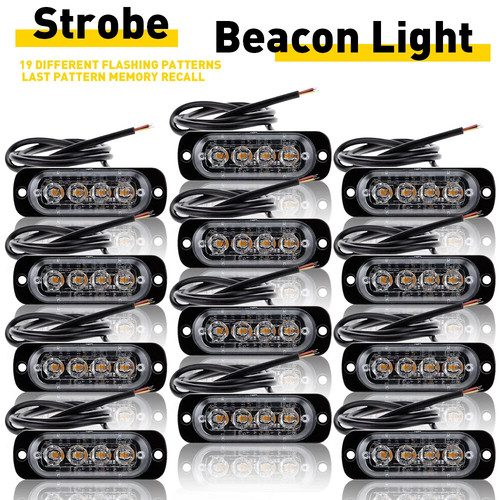 12x 4led 24v amber - 4led, 12/24v