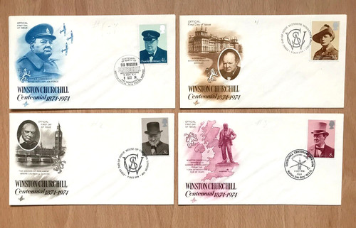 1974 winston churchill fdcs - winston,