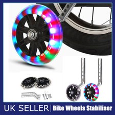 Universal Kids Bicycle LED Training Wheels Stabilisers For 12-20 Inch Bike Cycle