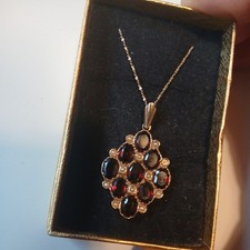  9ct Gold & Garnet seed pearl
