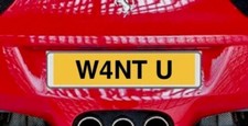 cherished number plate W4NTU reads 'WANT YOU!' - fast car ferrari lambo porsche