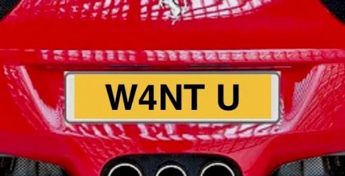 Cherished number plate w4ntu - number,