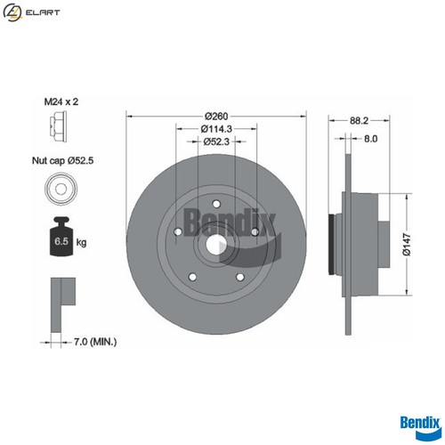 Brake disc bds1117 - 2x,