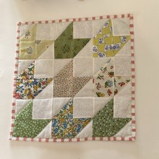 Sweet little mini quilt- table top, doll, wall hanging-Liberty fabrics 12" x 12"