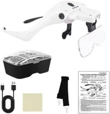 Headband Magnifying Glass Magnifier Jeweler Magnifying Glass 1.0X - 3.5X