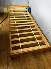 Wooden Pine Single Bed Frame – Sturdy Slatted Bed Base-Collection Only