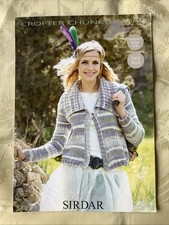 Sirdar Crofter Chunky knitting pattern 9202 Easy Knit cardigan 32-54" LARGE SIZE