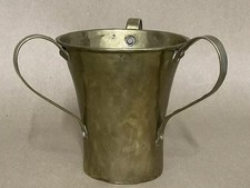 Antique Arts And Crafts Planished Brass & Copper Riveted Tyg/Beaker/Cup C1900