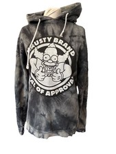 Drop Dead Grey Hooded Jumper Size XS Long Sleeve Pullover Tie Dye Mens 