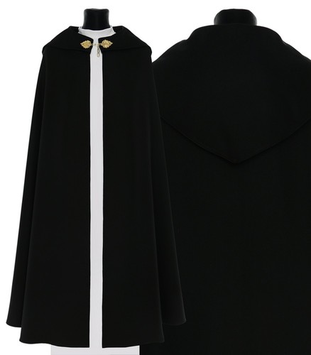 Black gothic cope with stole - black,