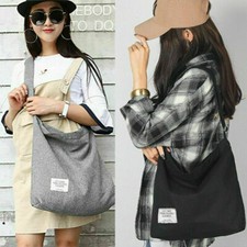 UK Women Satchel Shoulder Bag Tote Messenger Cross Body Large Canvas Handbag