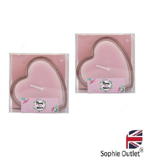 Pink heart shaped candle - pink,
