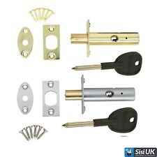 DOOR RACK BOLTS Dead Bolt Lock Star Key Security Bolt Chrome Brass or Spare Key!