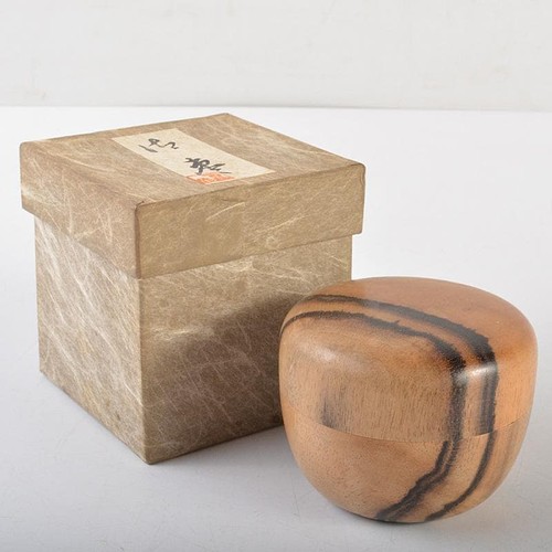 Japanese wooden tea caddy - wooden,