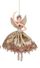 Gold Fairy Christmas Tree Decoration Gisela Graham Luxury Hanging Ballerina