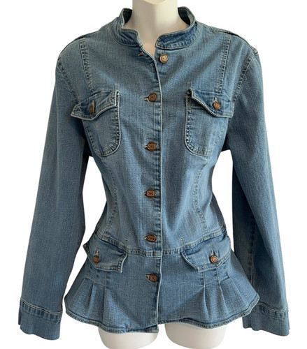 Womens denim peplum - peplum, l