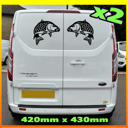 Carp fishing decal sticker - 2x,