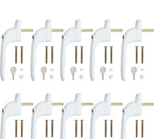 10 Pcs Universal UPVC Window Handles with Keys, 43mm CG S08