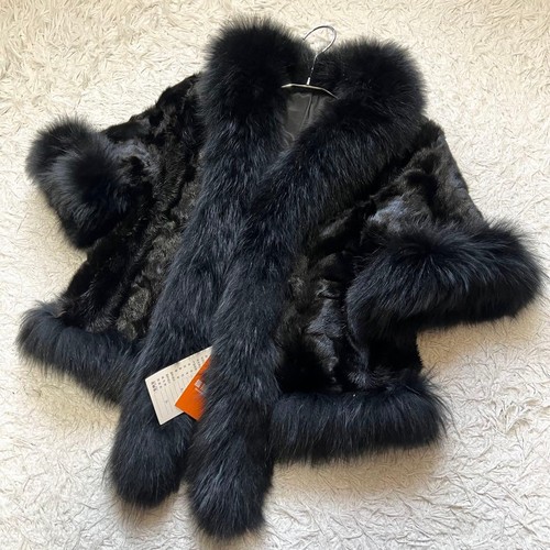 Mink fox cropped coat - mink, x