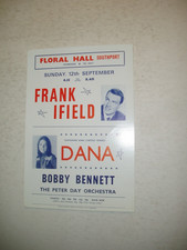 FRANK IFIELD , DANA      ORIGINAL THEATRE POSTER CARD   Southport  1970's