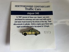 Hertfordshire Police Traffic Cars badge Jaguar 340 Pin Badge
