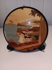 ITALIAN SCENE MADE OF INLAID COLOURED WOOD PLAQUE