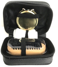 Travel Shoe Care Kit with Brush, Cloth and Neutral Shoe Polish NWOT