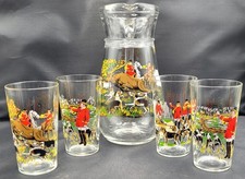 Vintage hunting scene glass