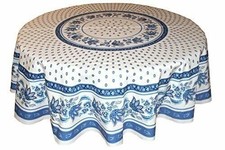 68" Round Lisa White Cotton